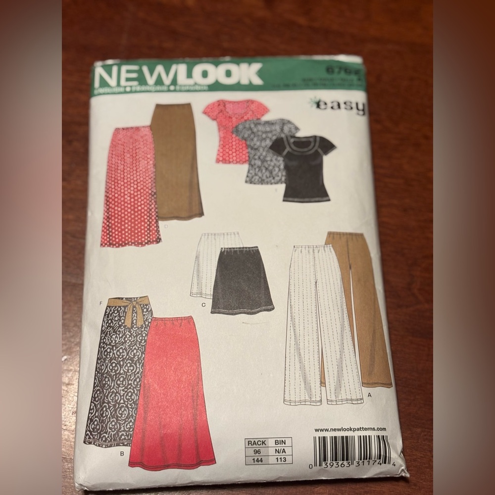 2/$24 New Look Sewing Pattern for Skirts, pants and tops